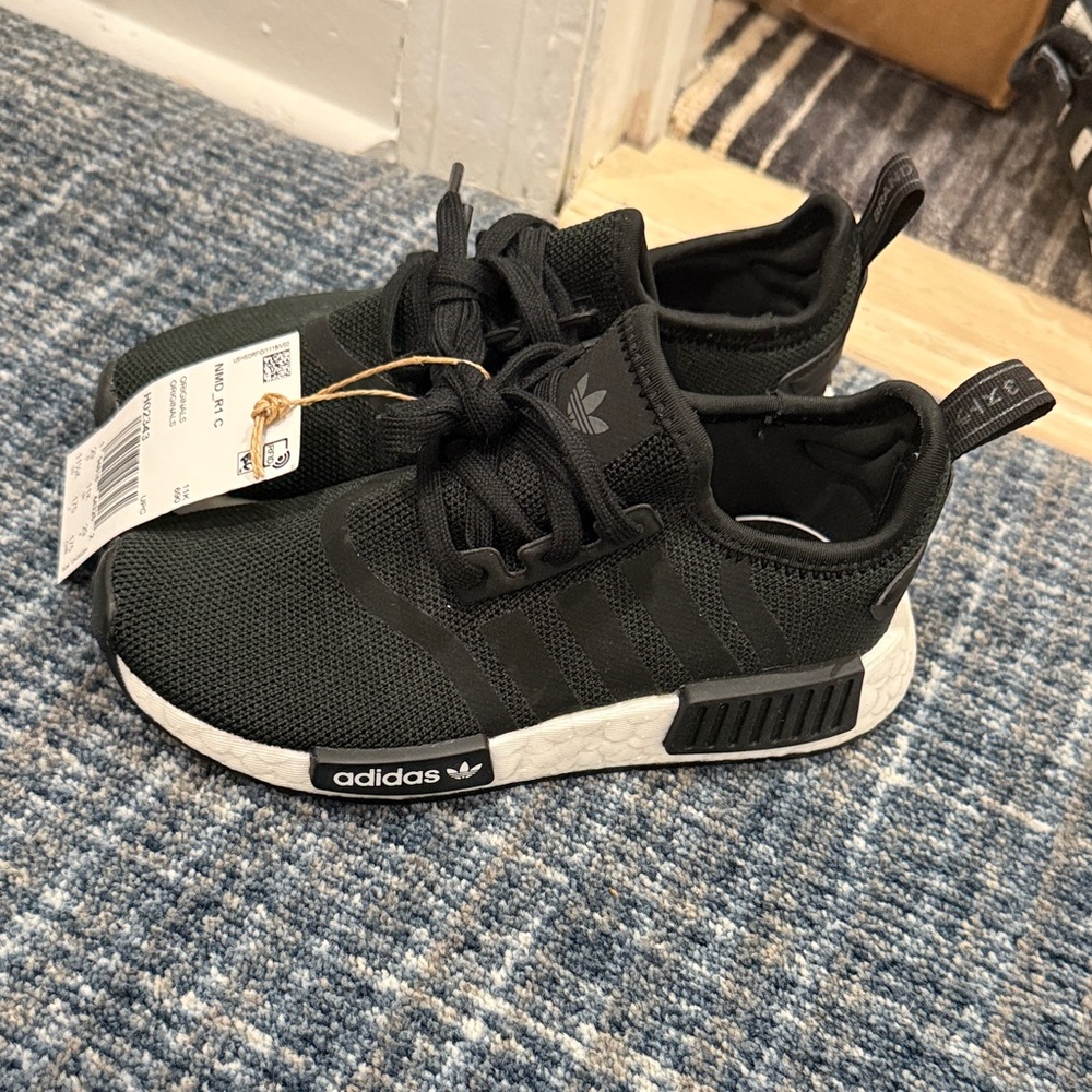 Adidas NMD R1 Kids Black and White Sneakers